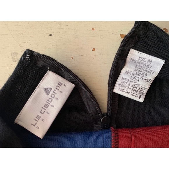 vintage 80’s Liz Claiborne color block knit dress - Picture 9 of 15